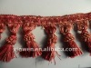 New design polyester curtain decorative red  tassel for textile