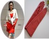 New style 40cm  Long  Leather GLoves 100% Authentic(can be customized) Red