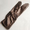 New style  Long  Leather GLoves with folds % Authentic(can be customized) Coopper