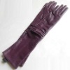 New style  Long  Leather GLoves with folds100% Authentic(can be customized) deep pink