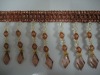 Nice curtain decoration plastic beaded tassel trimming