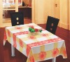 Non-woven backing fitted table cloth