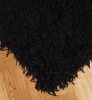 Noodle Suede Leather Shaggy rug in Black