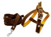 Nylon/ Leather Pet Set Harness & Leash KZHL02