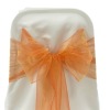 ORANGE WEDDING ORGANZA CHAIR COVER BOW SASH UK SELLER