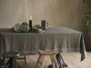 Olive linen flax table cloth color bordered