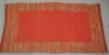 Orange Cotton Chindi Rug with border