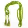 PERIDOT GREEN SEED BEADS BEADED CURTAIN TIE BACK TASSEL