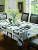 PVC Table Cloth With Embossing and Fabric Edge