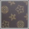PVC printd leather with flower texture