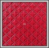 PVC red square pattern leather
