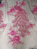 Peacock Pattered Embroidery Tulle Fabric For Evening Dress: