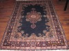 Persian hand knotted silk carpet and rug