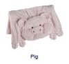 Pig toy with fleece blanket