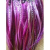 Pink & Natural with Brown Remix Quality Salon Feathers Hair Extension