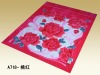 Pink World class Design Mink Bedding flower 100% polyester polar printed super soft mink blanket