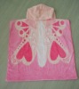 Pink color Kids hooded beach towel printing with customer design