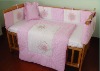 Pink dobby baby crib bedding set
