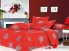 Pink flower 100% cotton reactive print bedding sets