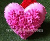 Pink heart handmade pillow