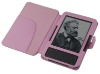 Pink leather case for kindle3(side-open),MOQ:300pcs wholesale