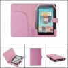 Pink leather case for nook color(side-open),MOQ:300pcs wholesale