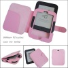 Pink leather case for nook2,MOQ:300pcs wholesale