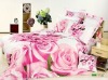 Pink rose printed cotton bedding set romantic dreaming for weddings