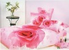 Pink rose printing 100% cotton bedding set wedding comforter set