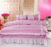 Pink ruffled bed sheet/bedding