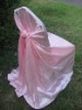 Pink satin universal chair cover