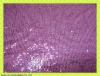 Pink sequin embroidery fabric on mesh