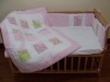 Pink twill baby crib bedding set