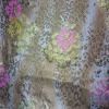 Pink/ yellow/ grey flower gold glid swimwear beachwear polyamide spandex fabric