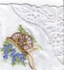 Piping handkerchief napkin with embroidery