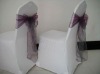 Plum organza chair sash