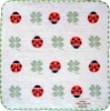 Pokapoka Cute towel hanky  "Ladybug & clover"