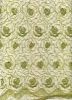 Polyester fabric on mesh embroidery for dress