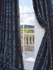 Polyester faux silk flocked windows curtains