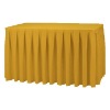 Polyester table skirt, fitted table skirt over the table