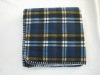 Polyester two brushed fleece check pattern blanket
