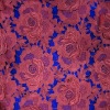 Popular rose style PET thread embroidery fabric