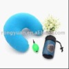 Portable inflatable neck pillow