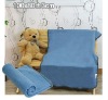Powderblue solid color polyester polar blanket
