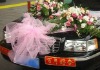 Pretty crystal organza flower for wedding car head decoration/organza belt
