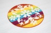 Print round microfiber rug