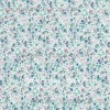 Printed cotton fabric blue flowers