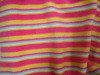 Printed horizontal stripe pattern polar fleece fabric