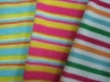 Printed horizontal stripe pattern polar fleece fabric