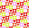 Printed stretch knitted fabric with heart